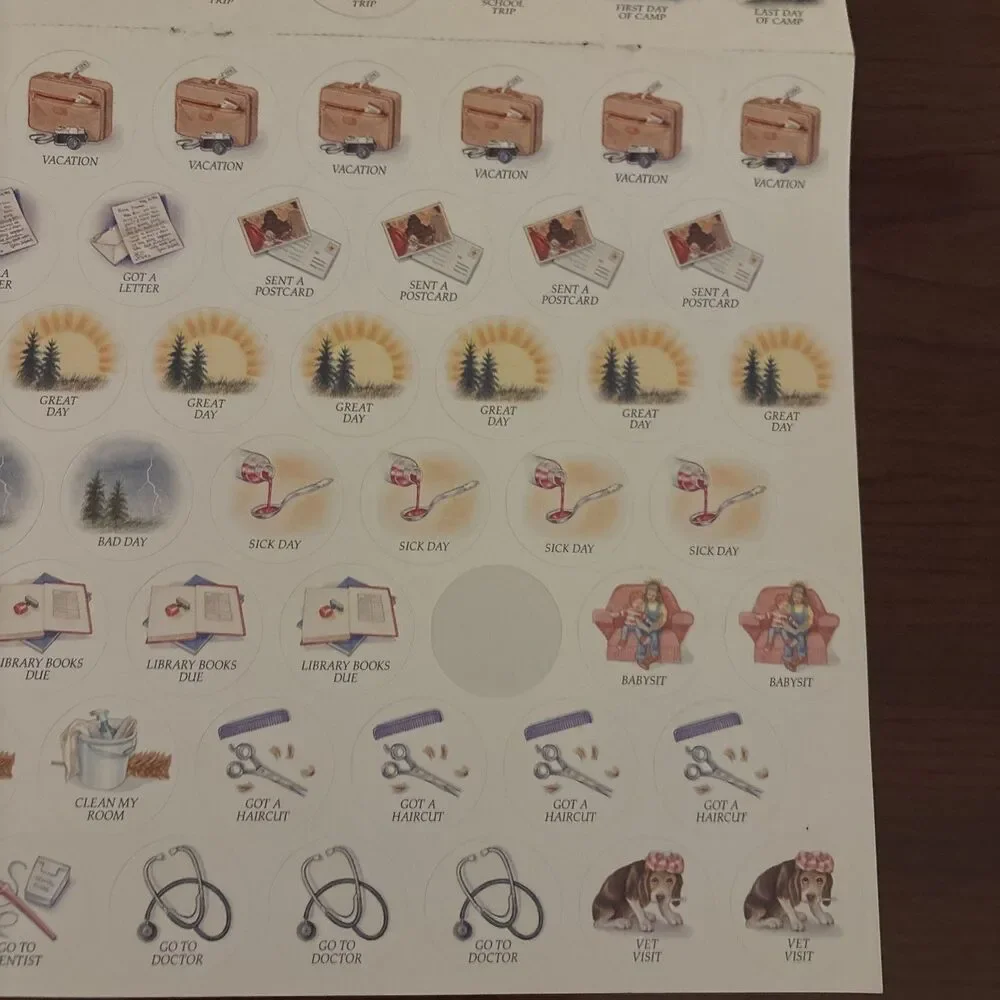 American Girl Calendar Stickers From 1998 Year Calendar